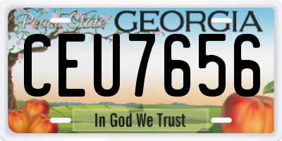GA license plate CEU7656