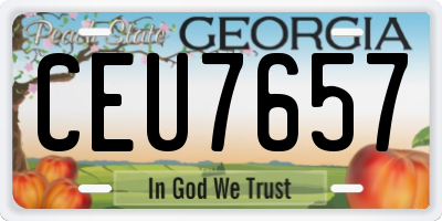 GA license plate CEU7657