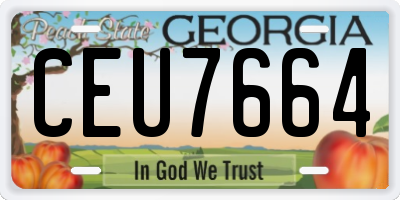 GA license plate CEU7664