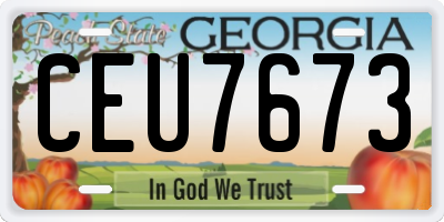 GA license plate CEU7673