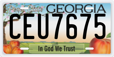 GA license plate CEU7675