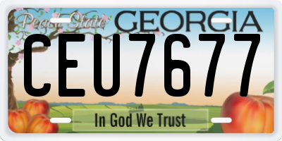 GA license plate CEU7677