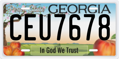 GA license plate CEU7678