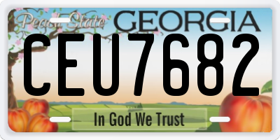 GA license plate CEU7682