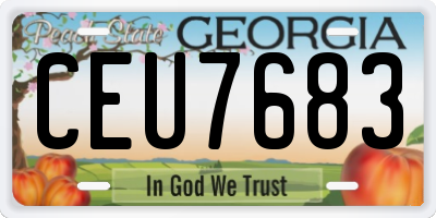 GA license plate CEU7683