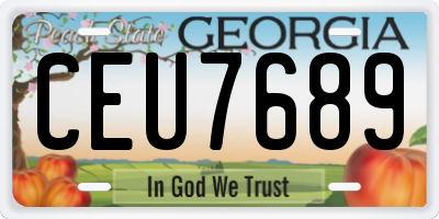 GA license plate CEU7689