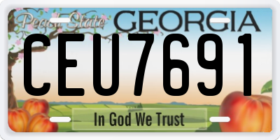 GA license plate CEU7691
