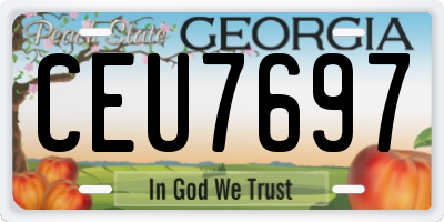 GA license plate CEU7697