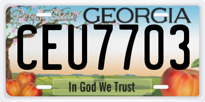 GA license plate CEU7703