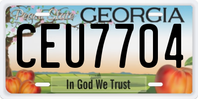 GA license plate CEU7704