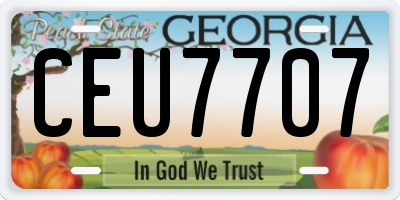 GA license plate CEU7707