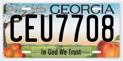 GA license plate CEU7708