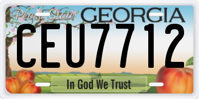 GA license plate CEU7712