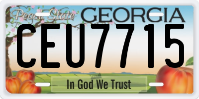 GA license plate CEU7715