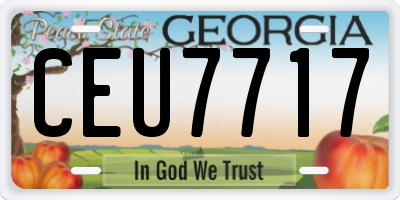 GA license plate CEU7717