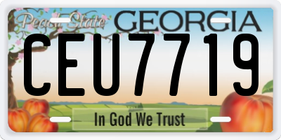 GA license plate CEU7719