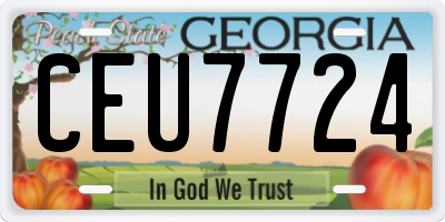 GA license plate CEU7724