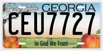 GA license plate CEU7727