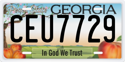 GA license plate CEU7729
