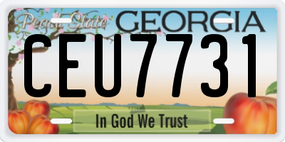 GA license plate CEU7731