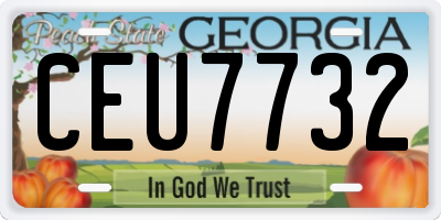 GA license plate CEU7732
