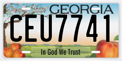 GA license plate CEU7741