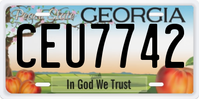 GA license plate CEU7742