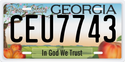 GA license plate CEU7743
