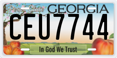 GA license plate CEU7744