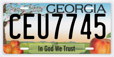 GA license plate CEU7745