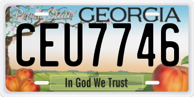 GA license plate CEU7746
