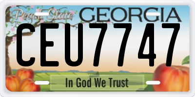 GA license plate CEU7747
