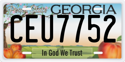 GA license plate CEU7752