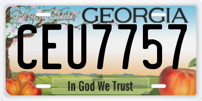 GA license plate CEU7757