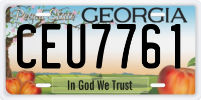 GA license plate CEU7761