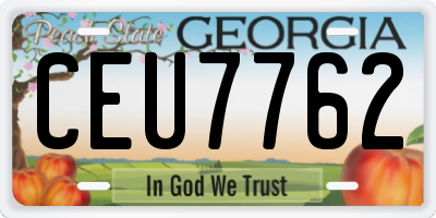 GA license plate CEU7762