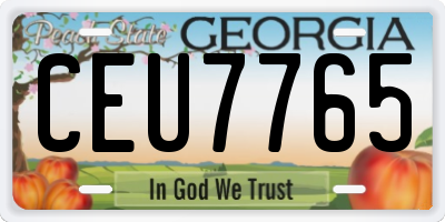 GA license plate CEU7765