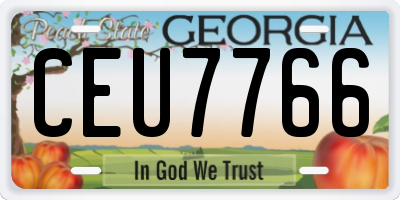 GA license plate CEU7766