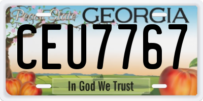 GA license plate CEU7767