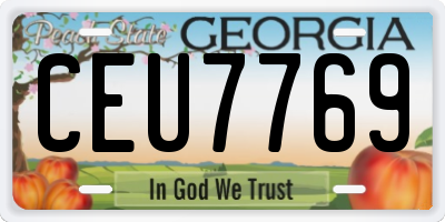 GA license plate CEU7769