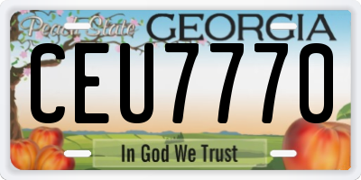 GA license plate CEU7770