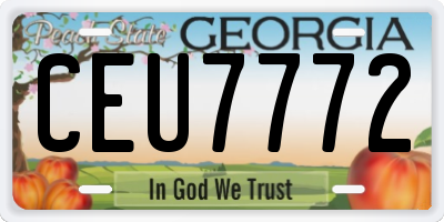 GA license plate CEU7772