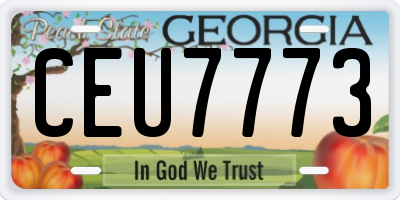 GA license plate CEU7773
