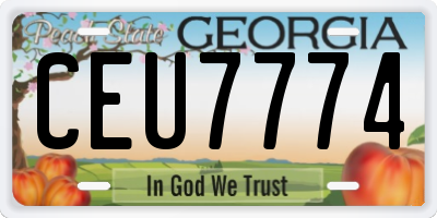 GA license plate CEU7774