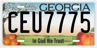 GA license plate CEU7775