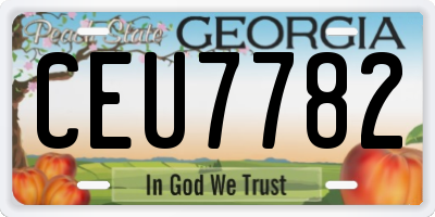 GA license plate CEU7782
