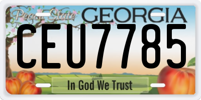 GA license plate CEU7785