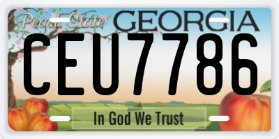 GA license plate CEU7786