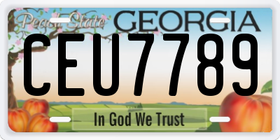 GA license plate CEU7789