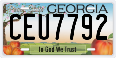 GA license plate CEU7792